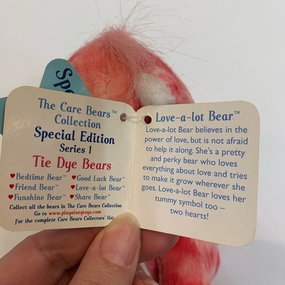 VTG Special Edition Pink Tie-dye Love-A-Lot Care Bear 2003 Beanbag Plush w/tags - Picture 3 of 6